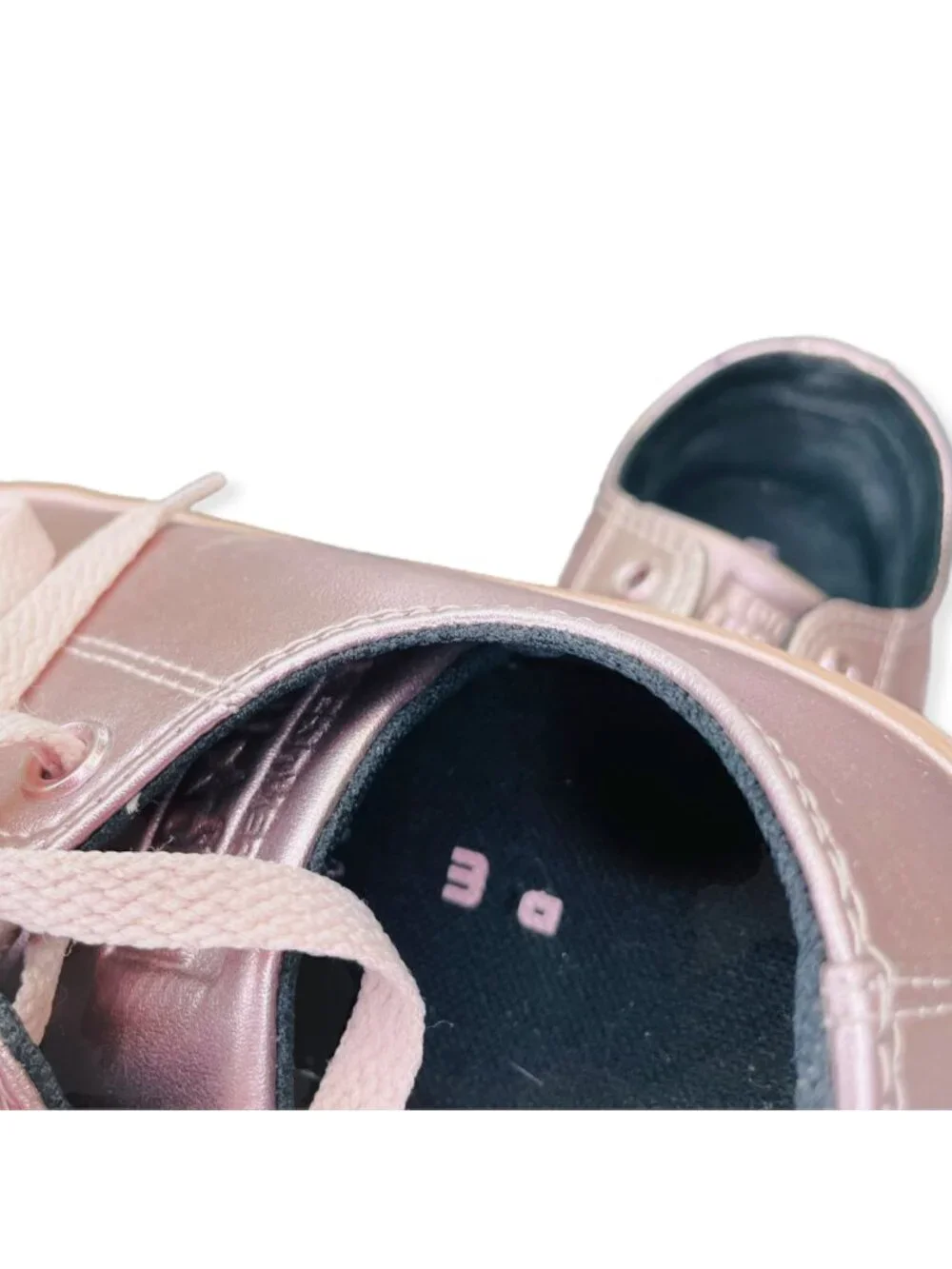 Converse All Star Girls Pink Metallic Low Top Lace Up Sneakers Shoes 5